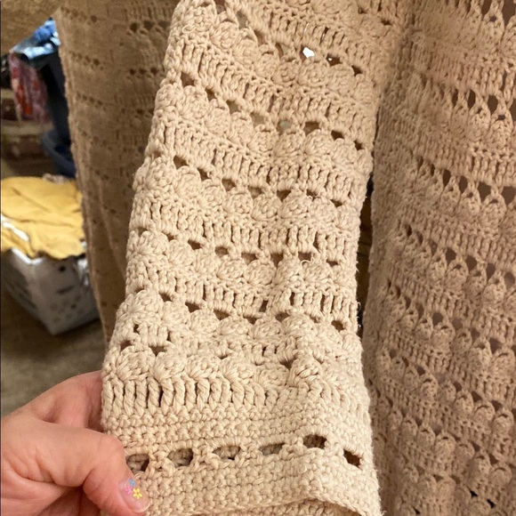 Sigrid Olsen Cream Cardigan with Textured Knit Design - Picture 4 of 15